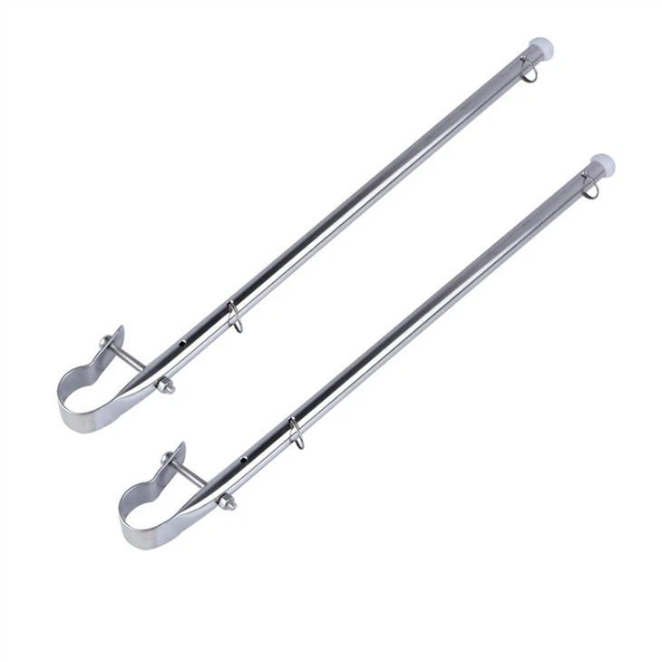 Boat Parts Flag Pole Stainless Steel Flag Staff Rail Mount Clamp On Pipe